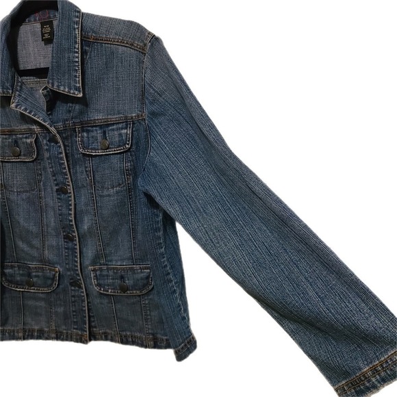 VTG Venezia Denim Jacket Jean Shacket Rustic Rodeo Plus Size 18/20 - Picture 4 of 7